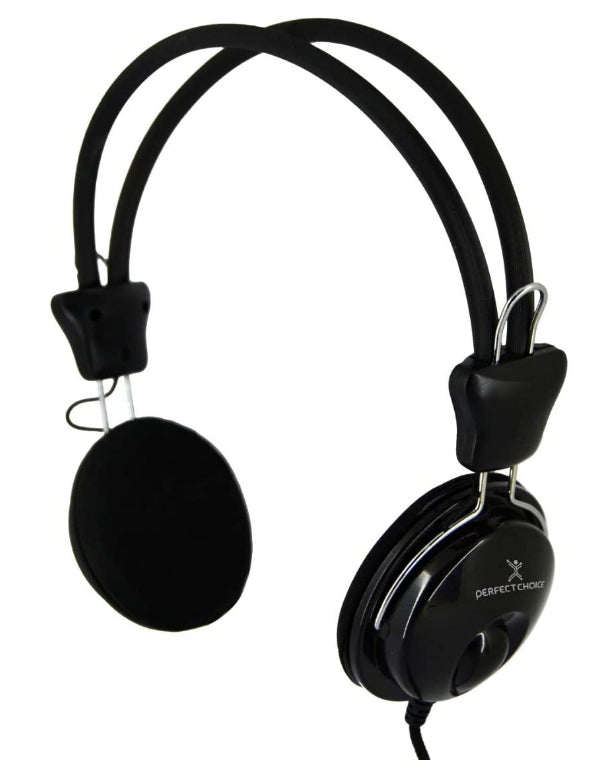 Audífonos Perfect Choice On Ear 3.5mm Micrófono Integrado Color Negro