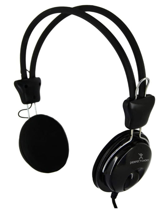 Audífonos Perfect Choice On Ear 3.5mm Micrófono Integrado Color Negro