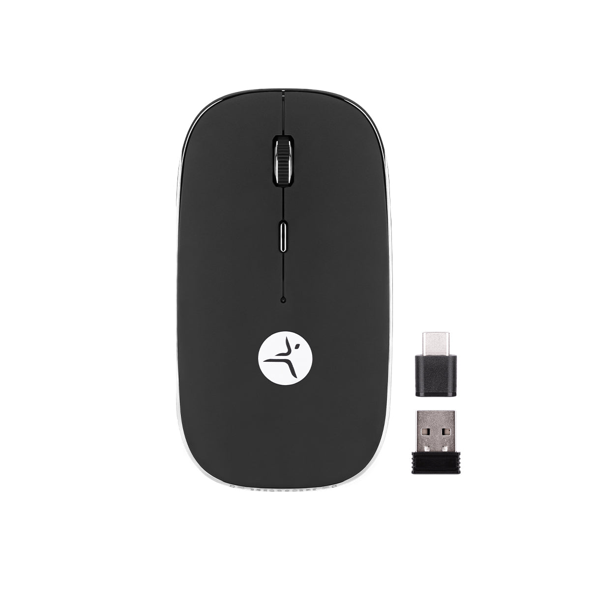 Mouse TechZone Recargable Negro con Nano Receptor Tipo C y Usb a Mouse Pad Incluido
