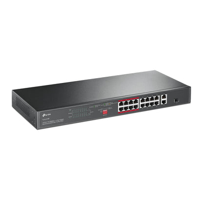 TP-Link TL-SL1218P dispositivo de redes No administrado Gigabit Ethernet (10/100/1000) Energía sobre Ethernet (PoE) 1U Negro