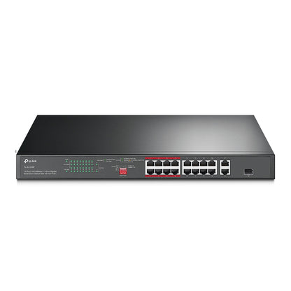 TP-Link TL-SL1218P dispositivo de redes No administrado Gigabit Ethernet (10/100/1000) Energía sobre Ethernet (PoE) 1U Negro