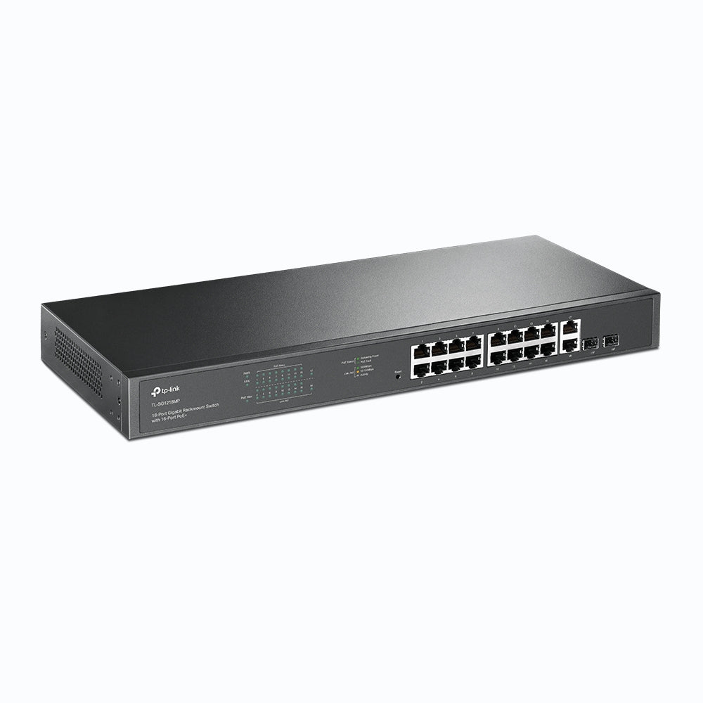 TP-Link TL-SG1218MP dispositivo de redes No administrado Gigabit Ethernet (10/100/1000) Energía sobre Ethernet (PoE) 1U Negro