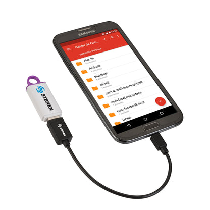 Cable OTG Steren para Smartpthone Android 10cm Color Negro