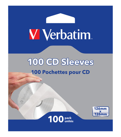 Sobres de Papel Verbatim C/Ventana Transparente para CD/DVD C/100