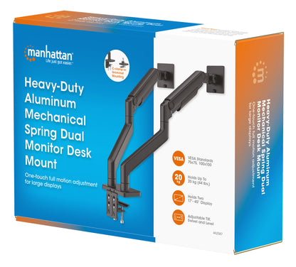 Manhattan 462587 soporte para pantalla plana 114.3 cm (45") Escritorio Negro