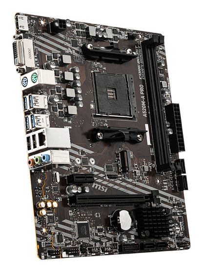 Tarjeta Madre MSI micro ATX A520M-A PRO S-AM4 AMD A520 HDMI 64GB DDR4 para AMD BIOS Actualizada para Serie Ryzen 5000