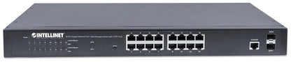 Intellinet 561341 dispositivo de redes Gestionado L2+ Gigabit Ethernet (10/100/1000) Energía sobre Ethernet (PoE) 1U Negro