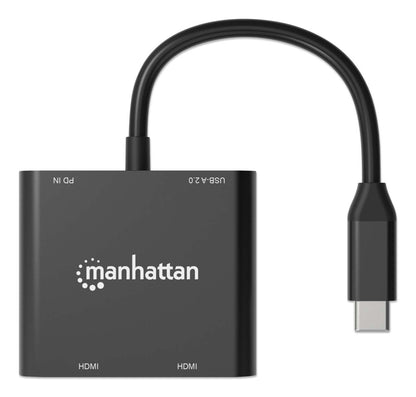 Convertidor USB-C Manhattan a HDMI 2 puertos 4K - MST