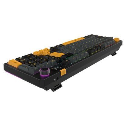 Balam Rush BR-942492 teclado Juego USB + Bluetooth QWERTY Español Negro, Naranja