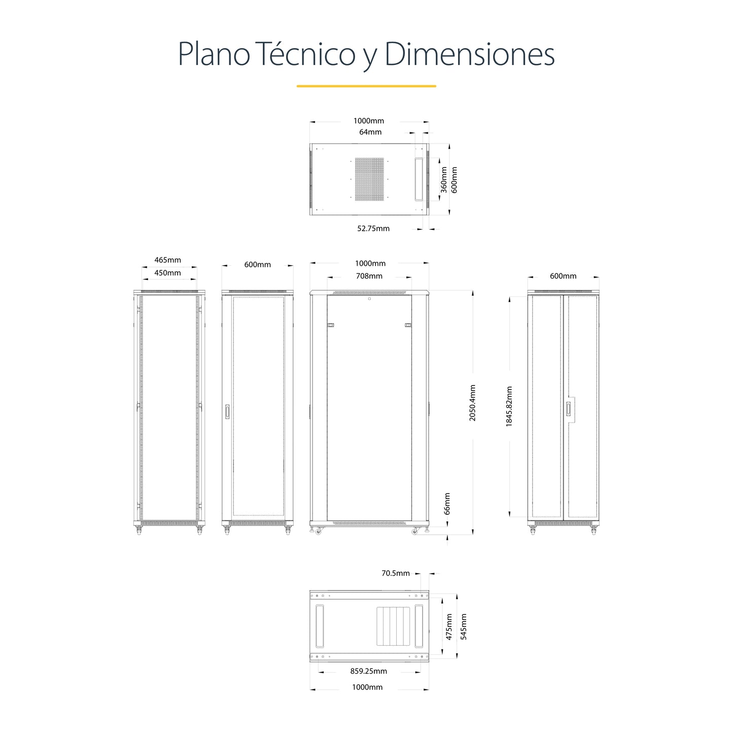 StarTech.com RK4236BKB armario rack Rack o bastidor independiente Negro