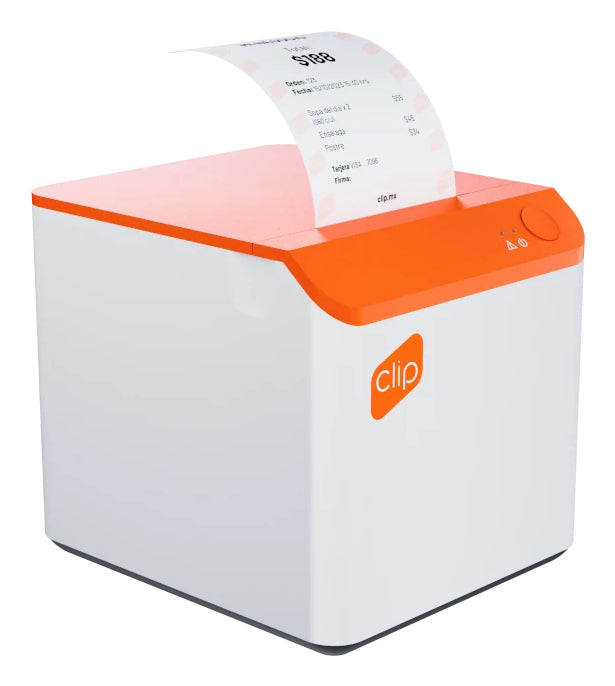 Impresora Térmica Clip con Conexión Bluetooth Portátil Compatible con POS Blanco-Naranja