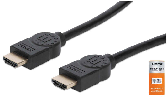Cable Manhattan HDMI Alta Velocidad con Canal Ethernet Premium 1m Color Negro