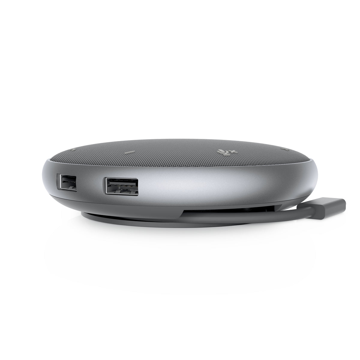 Adaptador Multipuerto y Altavoz Dell MH3021P Speaker Home 2 Puertos USB y Manos Libres Color Plata
