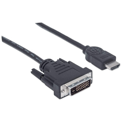 Manhattan 372503 adaptador de cable de vídeo 1.8 m HDMI Tipo A (Estándar) DVI-D Negro