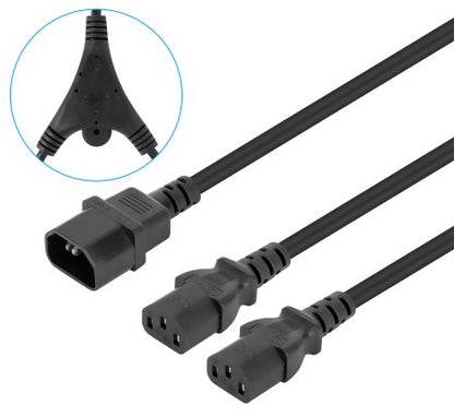 Manhattan 157469 cable de alimentación Acoplador C14 Acoplador C13 x 2
