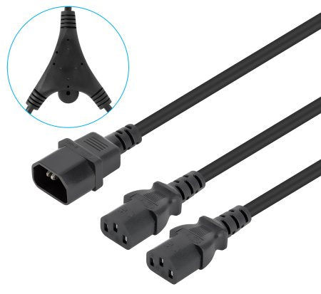 Manhattan 157469 cable de alimentación Acoplador C14 Acoplador C13 x 2