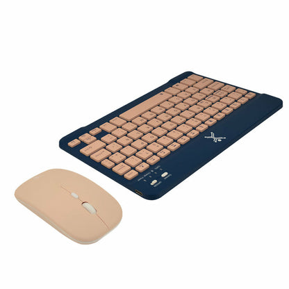 KIT TECLADO Y MOUSE PERFECT CHOICE COMPACTO BLUETOOTH 2 EN 1 GENOVA - AZUL