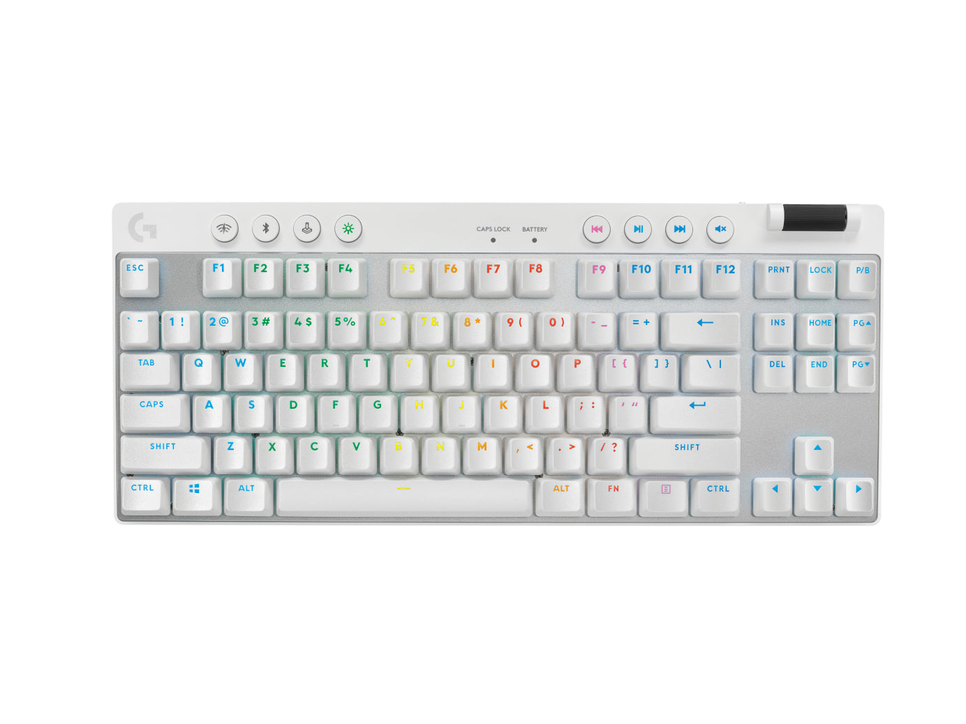 Logitech G 920-012143 teclado Juego RF inalámbrico + bluetooth QWERTY Inglés Blanco