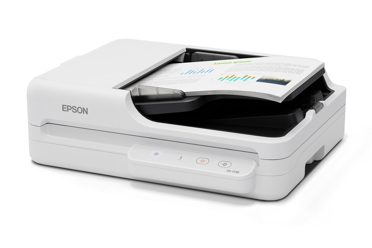 Epson DS-1730 Escáner de base plana y ADF 1200 x 1200 DPI A4 Negro, Blanco