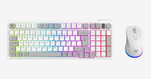 Balam Rush Squad Conquest Pro KG525 teclado Ratón incluido Juego USB + RF Wireless + Bluetooth QWERTY Español Gris, Blanco