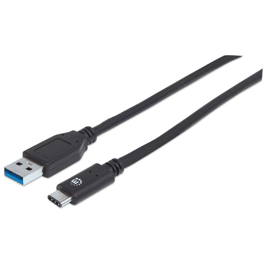 Cable Manhattan USB A-C 3.2 Súper Velocidad 1m Color Negro