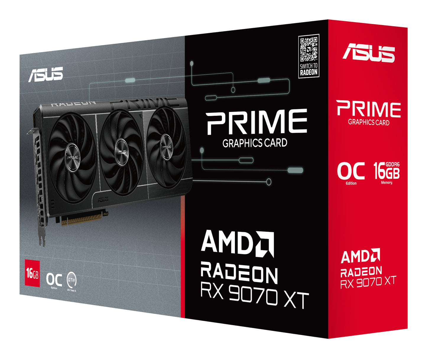 Tarjeta de Video Asus PrimeRX 9070 XT OC 16GB 256-bit GDDR6 PCI Express 5.0