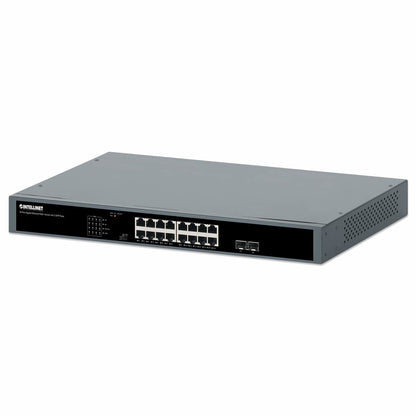 Intellinet 561983 dispositivo de redes No administrado Gigabit Ethernet (10/100/1000) Energía sobre Ethernet (PoE) 1U Negro