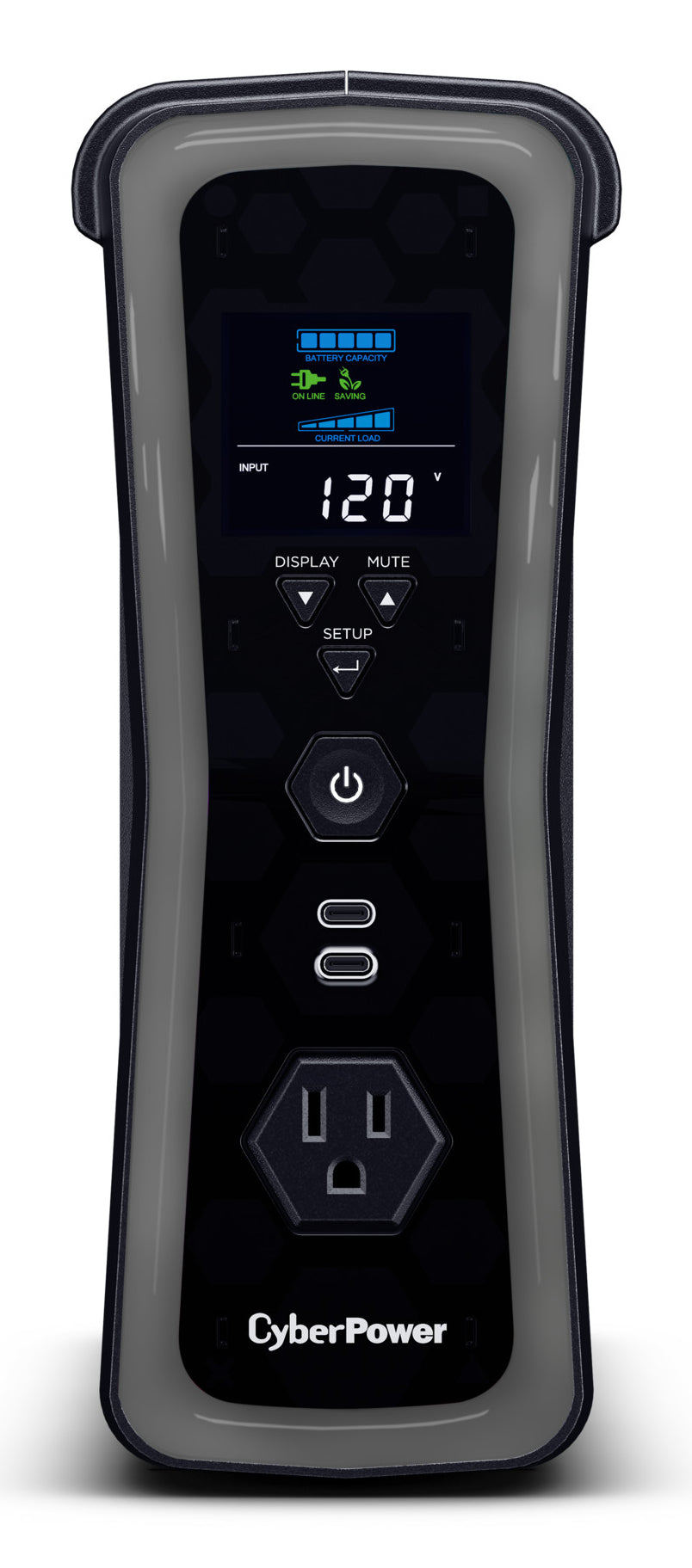UPS CyberPower GX150C2 1500VA 1000W 120V PFC Activo RGB Panel LCD USB-Cx2