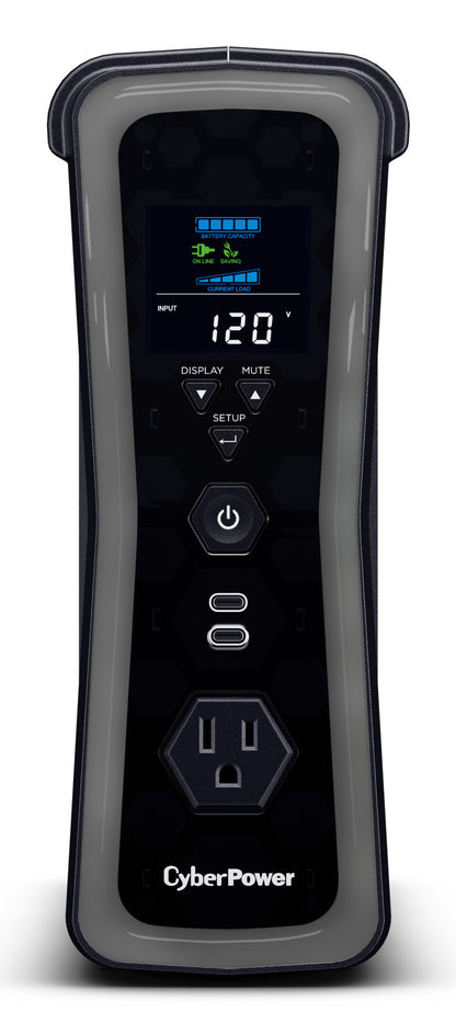 UPS CyberPower GX150C2 1500VA 1000W 120V PFC Activo RGB Panel LCD USB-Cx2