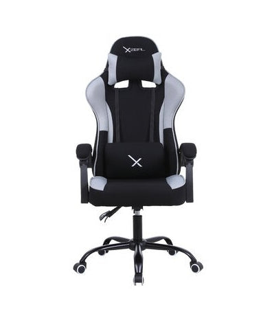 Silla Gamer Xzeal XZ20 Tela Foam Reclinable 140° Base de Metal Piston Clase 3 115Kgs Brazos Fijos Negro-Gris