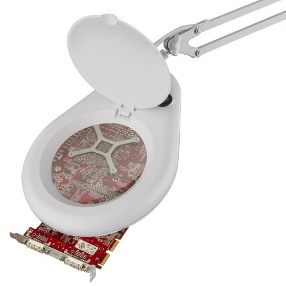Lámpara LED Steren con Lupa 5x Brazo Artículado Color Blanco