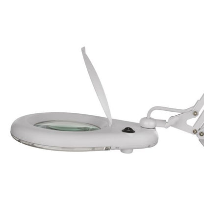 Lámpara LED Steren con Lupa 5x Brazo Artículado Color Blanco