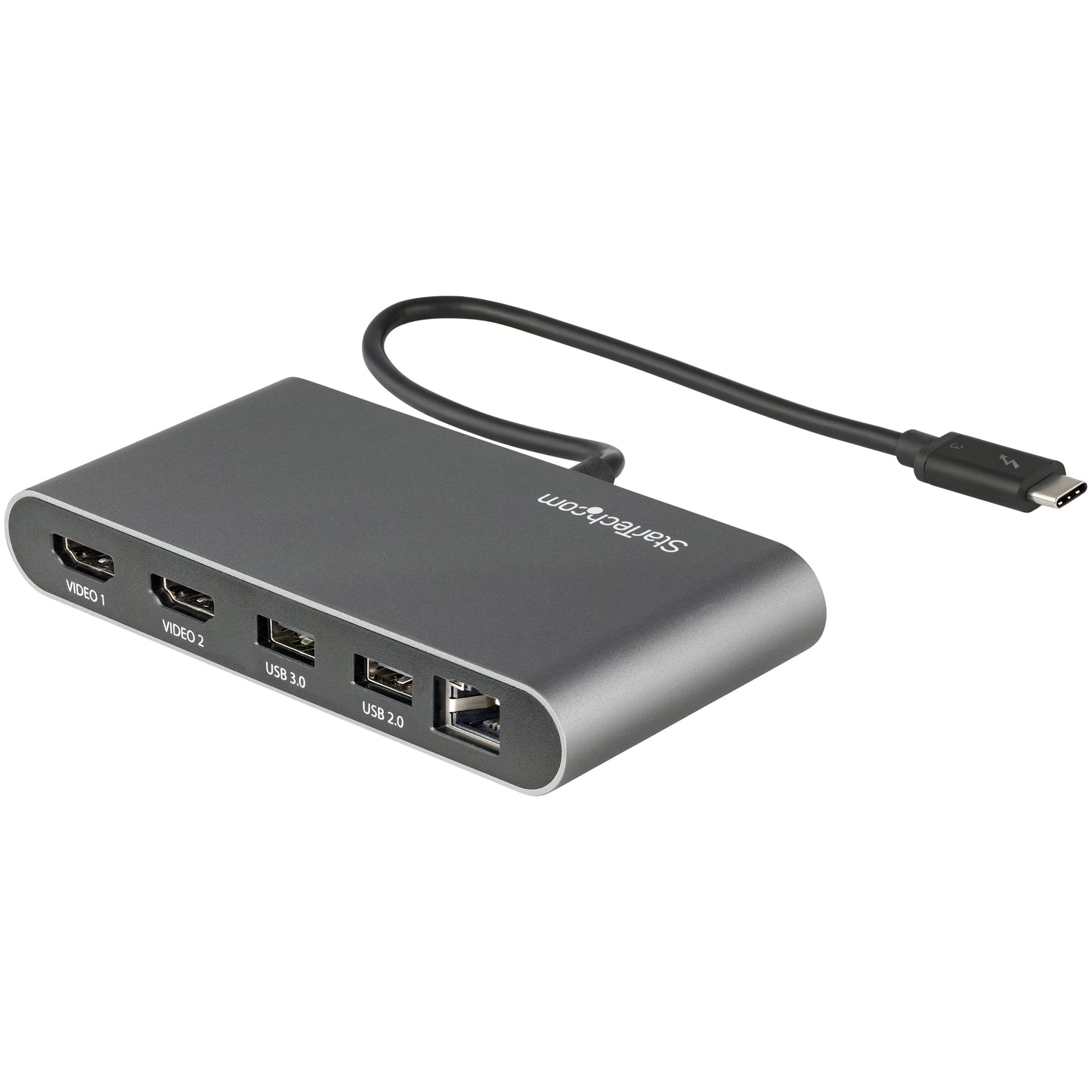 StarTech.com TB3DKM2HDL base para laptop o replicador de puertos Alámbrico Gris