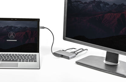 StarTech.com TB3DKM2HDL base para laptop o replicador de puertos Alámbrico Gris