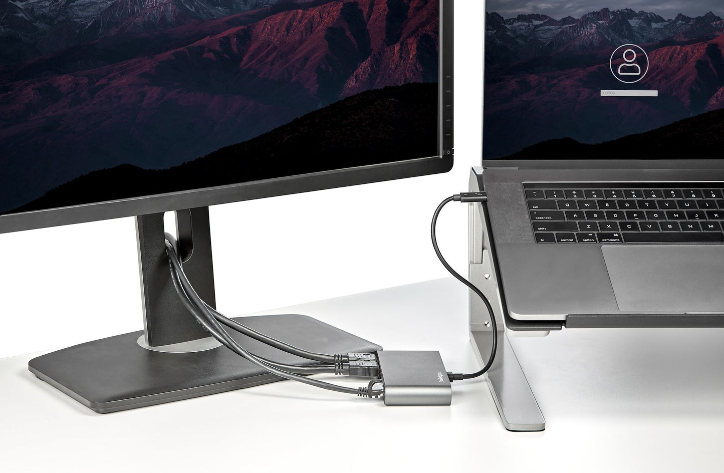 StarTech.com TB3DKM2HDL base para laptop o replicador de puertos Alámbrico Gris