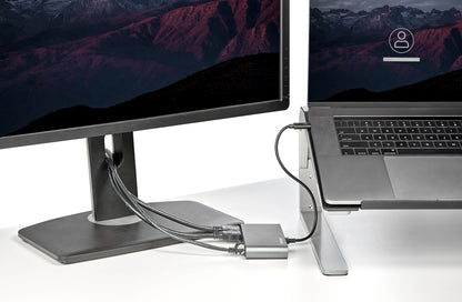 StarTech.com TB3DKM2HDL base para laptop o replicador de puertos Alámbrico Gris