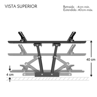 Soporte Steren para TV 32" a 83" Doble Brazo Articulador Color Negro