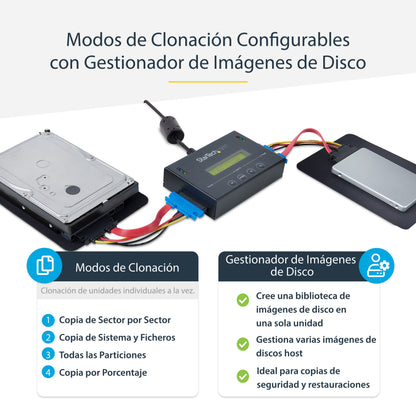 StarTech.com SATDUP11IMG duplicador de datos o soporte Duplicador de HDD/SSD Negro
