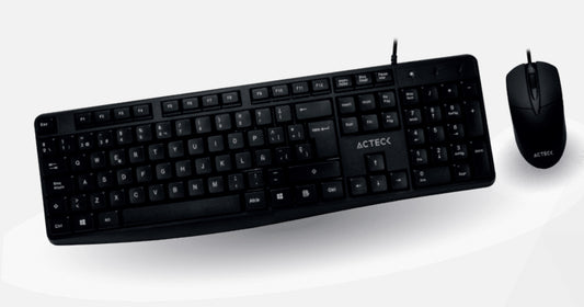 Acteck AC-928984 teclado Ratón incluido Hogar USB Negro