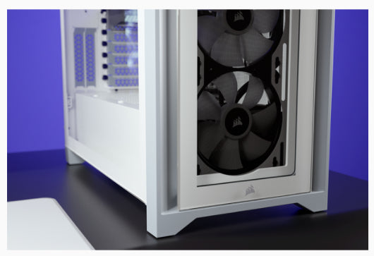 Gabinete Gamer Corsair ICUE 4000X RGB Media Torre ATX mATX ITX Cristal Templado 3xFan RGB Blanco Sin Fuente