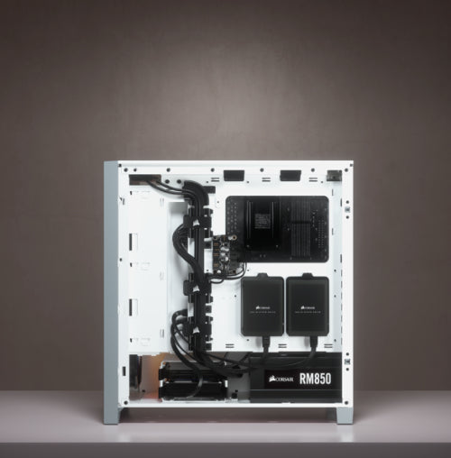 Gabinete Gamer Corsair ICUE 4000X RGB Media Torre ATX mATX ITX Cristal Templado 3xFan RGB Blanco Sin Fuente