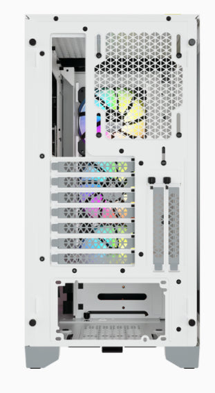 Gabinete Gamer Corsair ICUE 4000X RGB Media Torre ATX mATX ITX Cristal Templado 3xFan RGB Blanco Sin Fuente