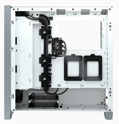 Gabinete Gamer Corsair ICUE 4000X RGB Media Torre ATX mATX ITX Cristal Templado 3xFan RGB Blanco Sin Fuente