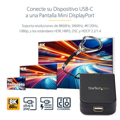 StarTech.com CDP2MDPFC adaptador gráfico USB 7680 x 4320 Pixeles Negro