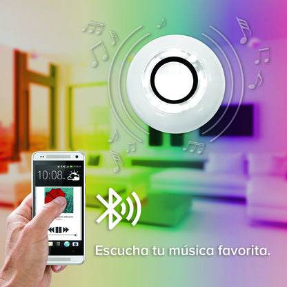 Foco Steren LED RGB decorativo con bocina Bluetooth 6 W