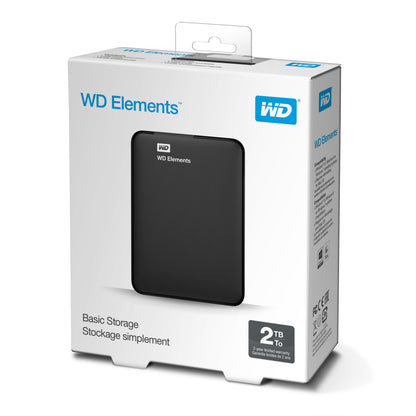 Disco Duro Externo Western Digital Elements Portable 2TB USB 3.0 Color Negro para Windows