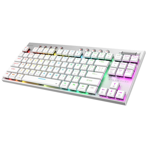 Balam Rush BR-940412 teclado Juego USB + Bluetooth QWERTY Español, Inglés Blanco