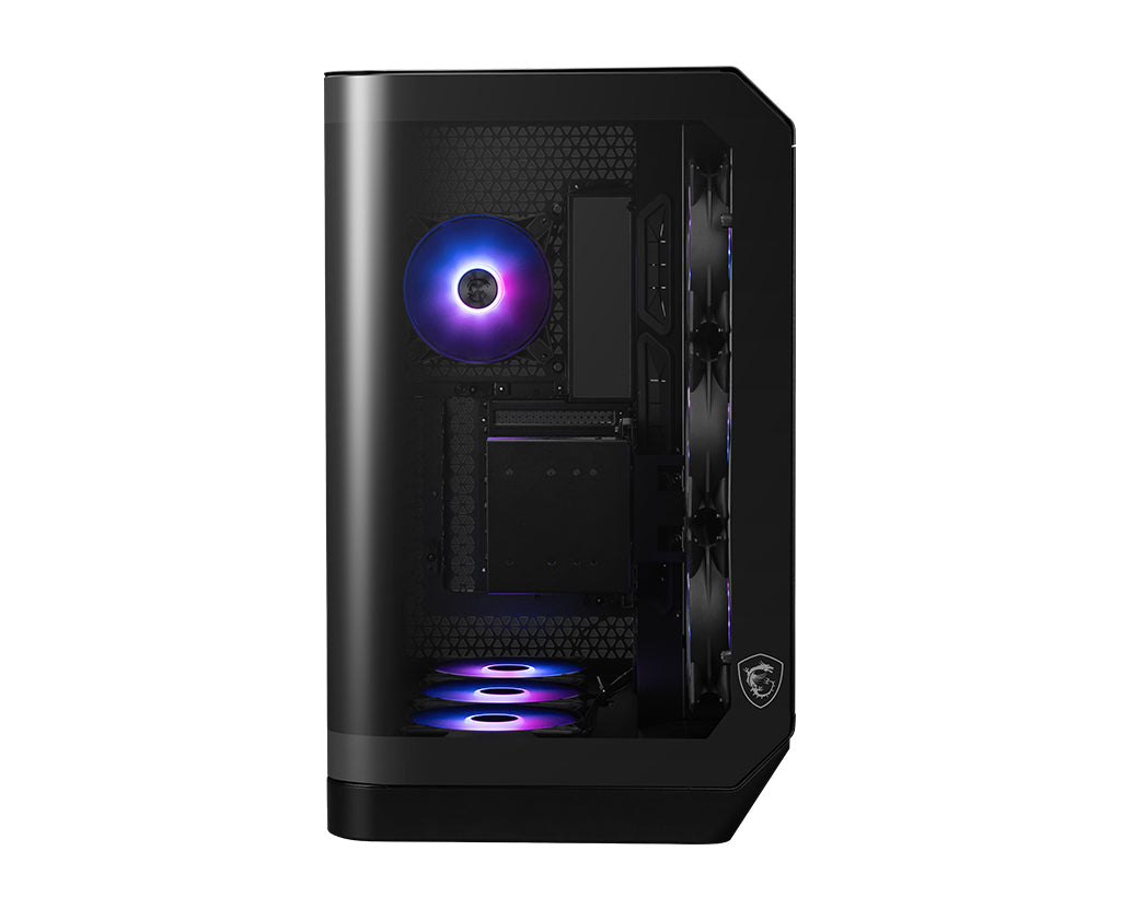 Gabinete MSI MAG PANO 120R PZ Negro Vidrio templado panoramico 4 Micro-ATX/Mini-ITX sin Fuente 1 Ventilador