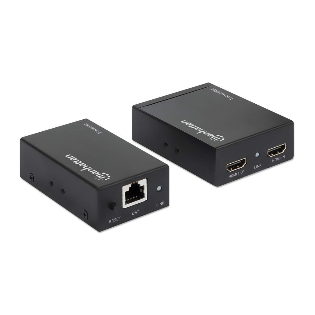 Manhattan 207461 extensor de audio/video Transmisor y receptor AV Negro