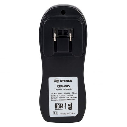 Cargador de Pilas Steren para AA/AAA LED Incluye 2 Pilas AAA